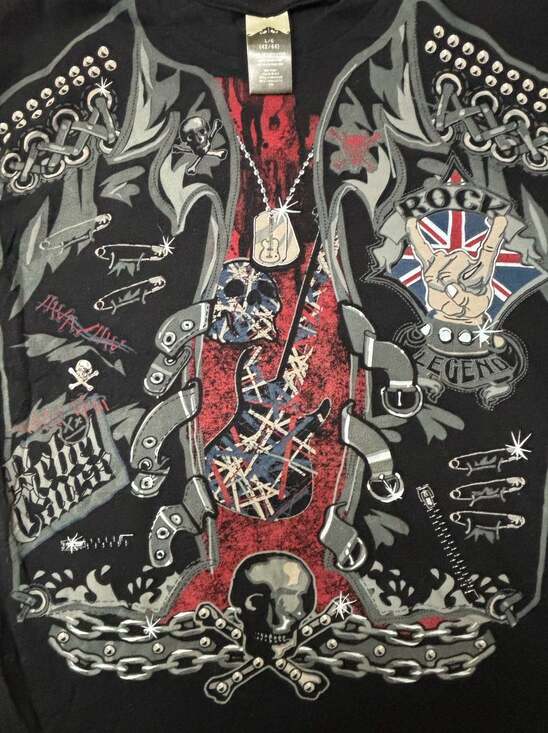 Greensource Rock Legend Rebel Cause British Punk Graphic T-Shirt Men's Large - Picture 2 of 4
